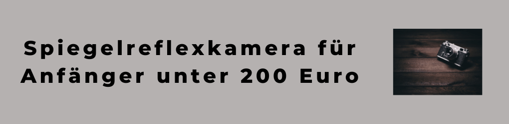 spiegelreflexkamera für anfänger unter 200 euro